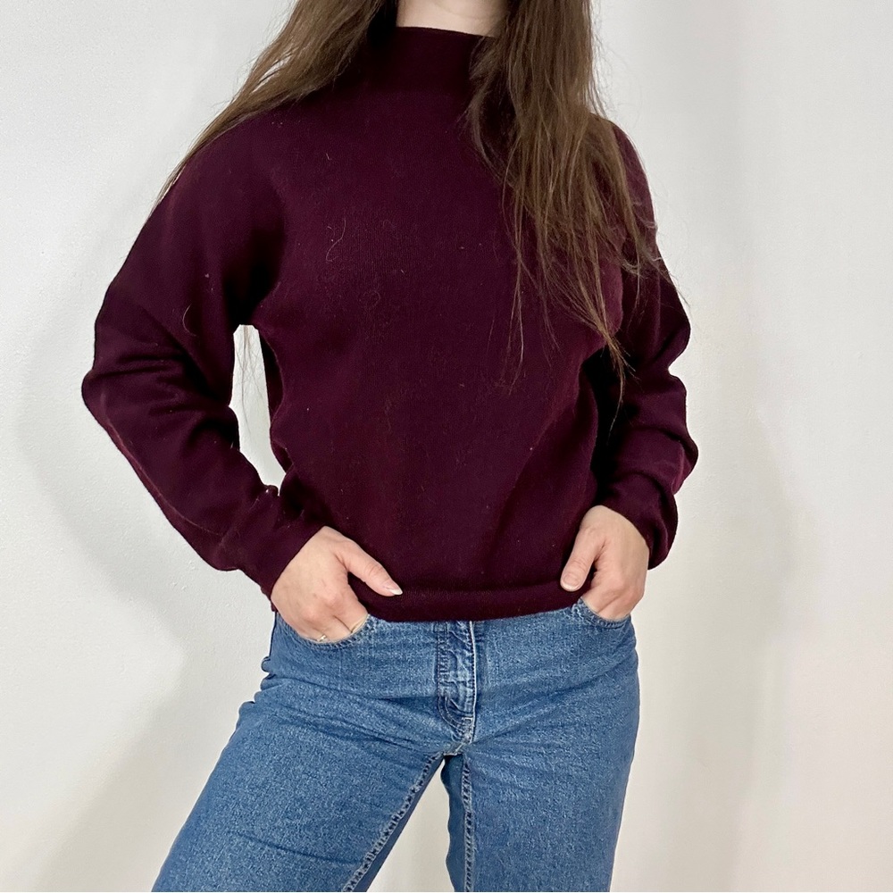 *H&M Maroon Mock Neck Sweater
